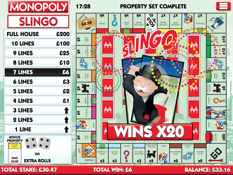 Slingo Monopoly