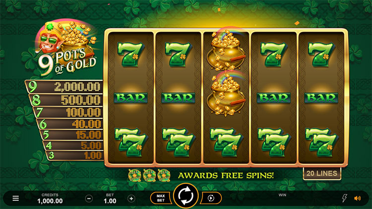 9 Pots of Gold Slots Slingo