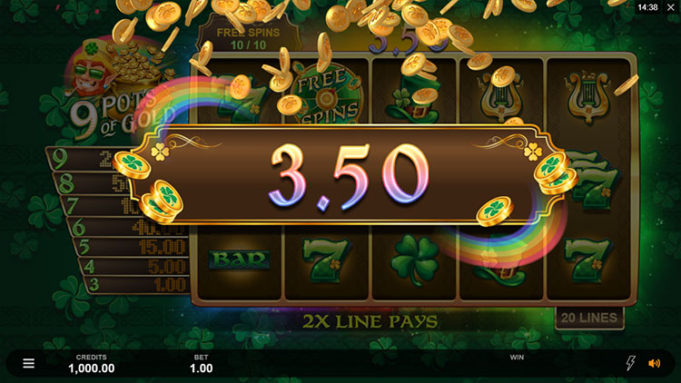 9 Pots of Gold Slots Slingo