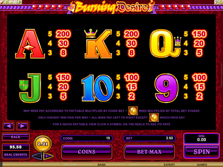 Burning Desire Slots Slingo