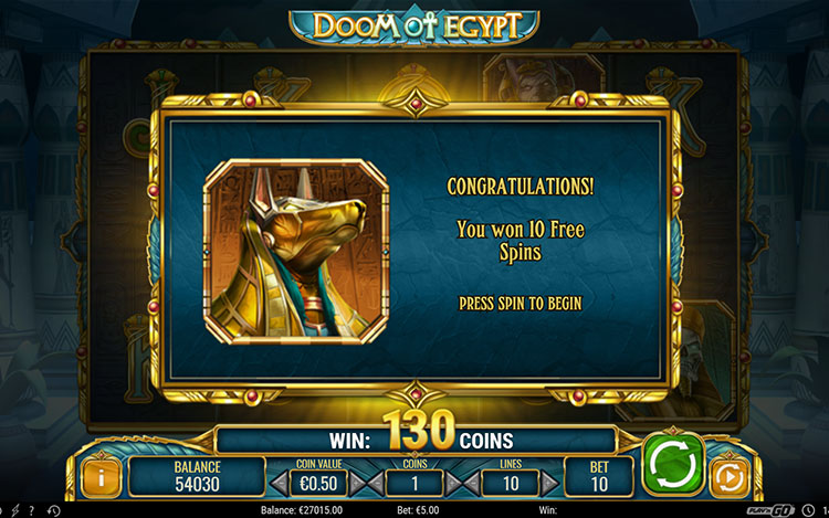 Doom of Egypt Slots Slingo