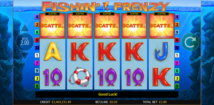 Fishin' Frenzy Slots Slingo