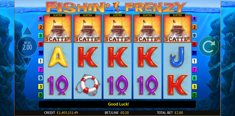 Fishin' Frenzy Slots Slingo