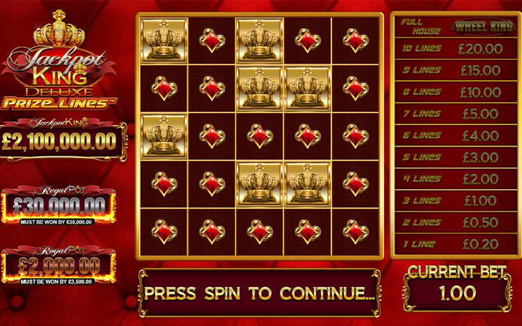 Jackpot King Prize Lines Slots Slingo