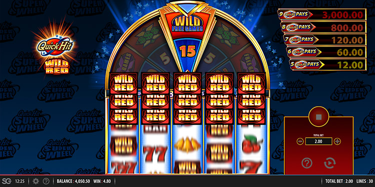 Quick Hit Super Wheel Wild Red Slots Slingo