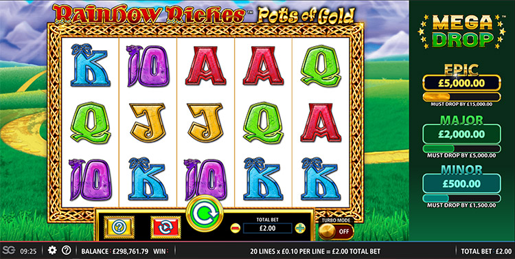 Rainbow Riches Pots of Gold Slots Slingo