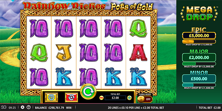 Rainbow Riches Pots of Gold Slots Slingo