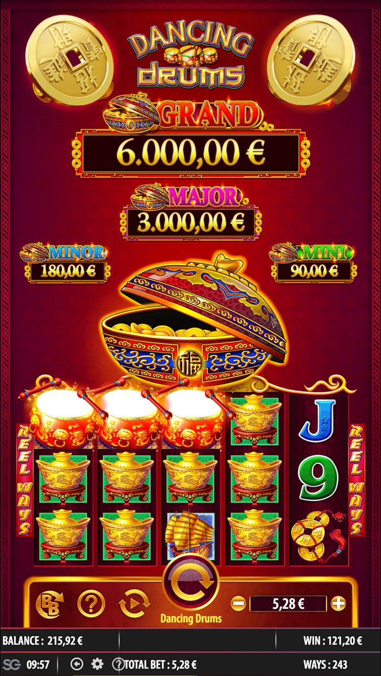 Dancing drums casino game