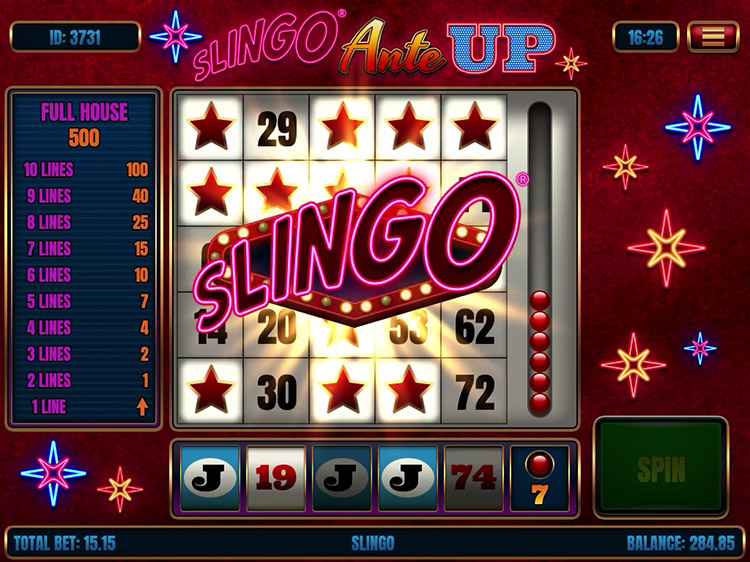 Slingo Ante Up Slots Slingo