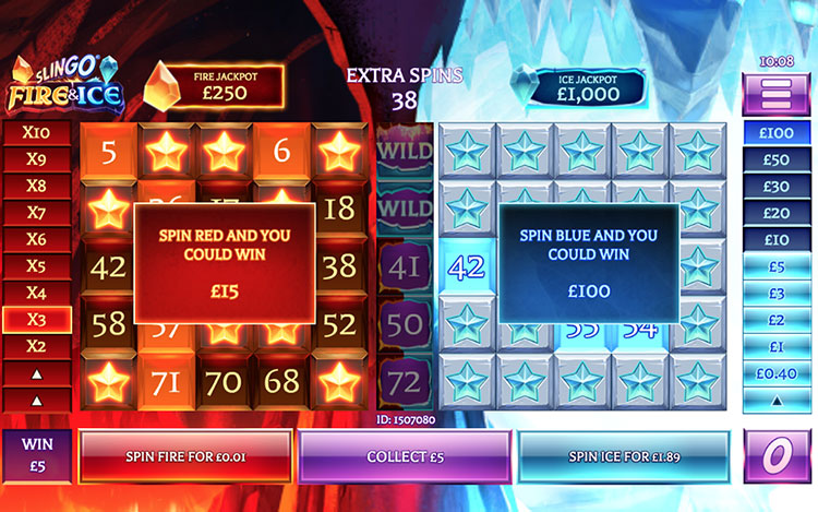 Slingo Fire and Ice Slots Slingo