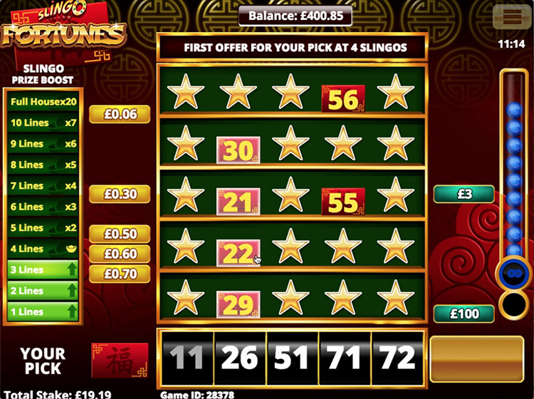 Slingo Fortunes Slots Slingo