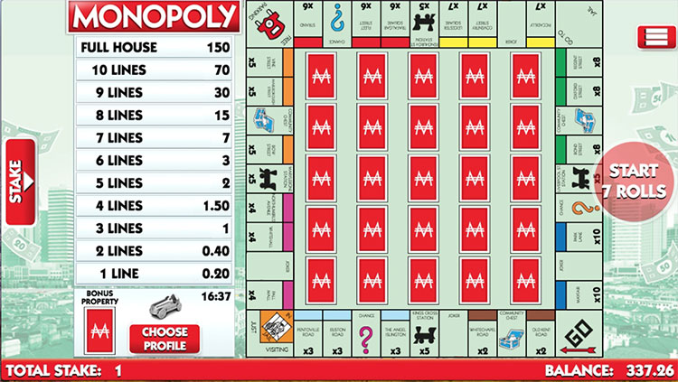 Monopoly Slingo Slots Slingo