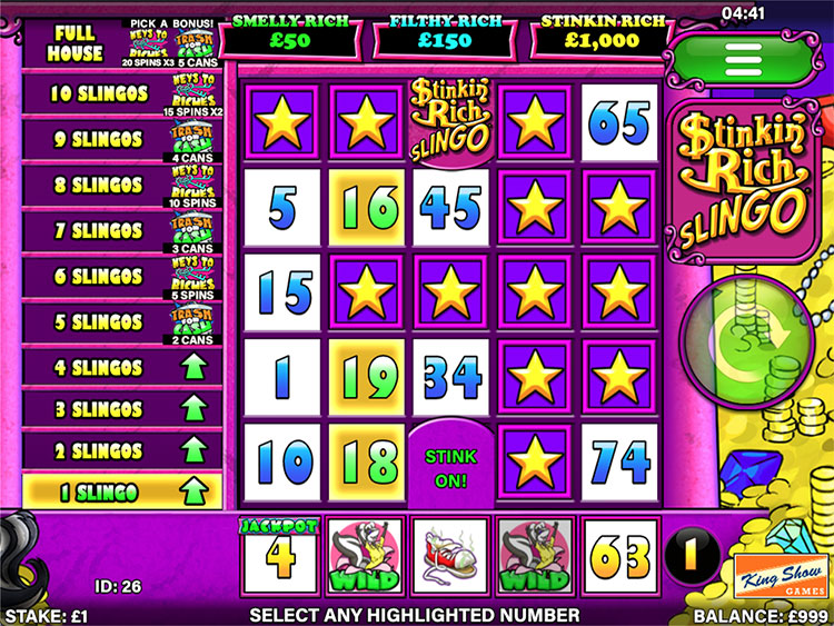 Slingo Stinkin' Rich Slots Slingo