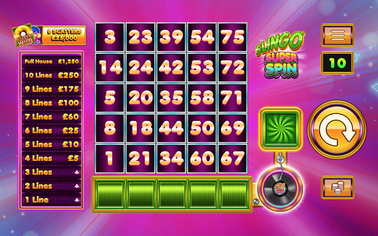 Slingo Super Spin Slots Slingo