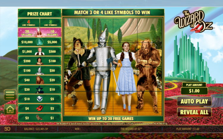 Wizard of Oz Slots Slingo