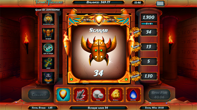 Tutan's Treasure Slots Slingo