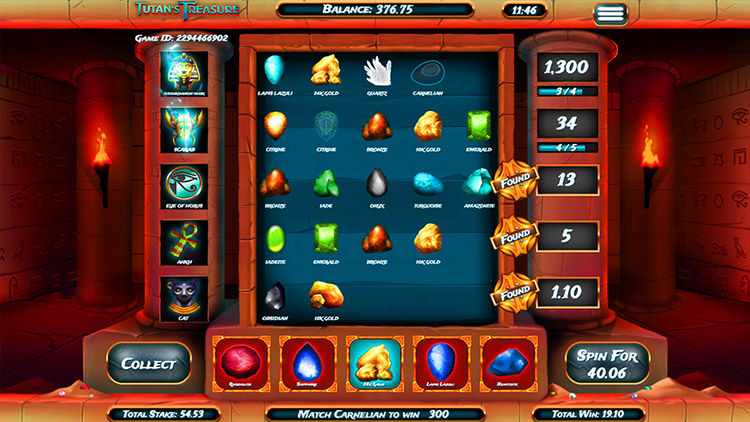 Tutan's Treasure Slots Slingo