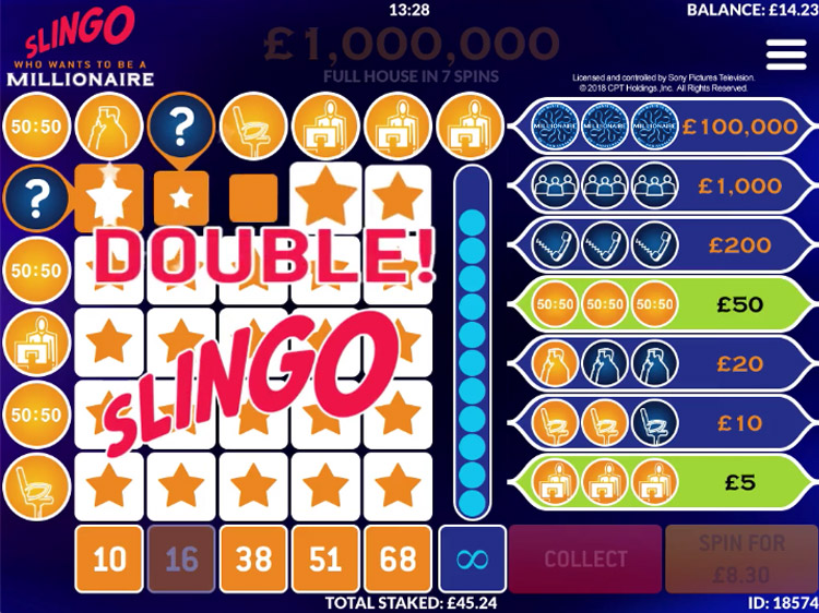 Who Wants to be A Millionaire Slots Slingo