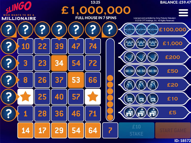 Who Wants to be A Millionaire Slots Slingo